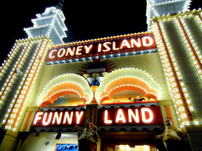 Bright lights draw you to "Coney Island" at Luna Park in Sydney. 
